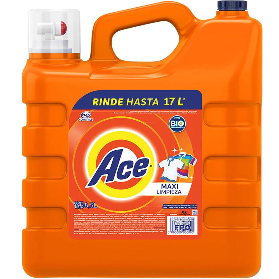 [10150] ACE LIQUID DETERGENT 8.5 L LIMPIEZA COMPLETA  (1 Pack)