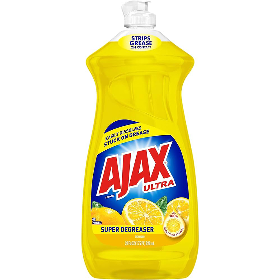 [10247] AJAX DISHWASH LIQUID 28 OZ LEMON SUPER DEGREASER  (9 Pack)