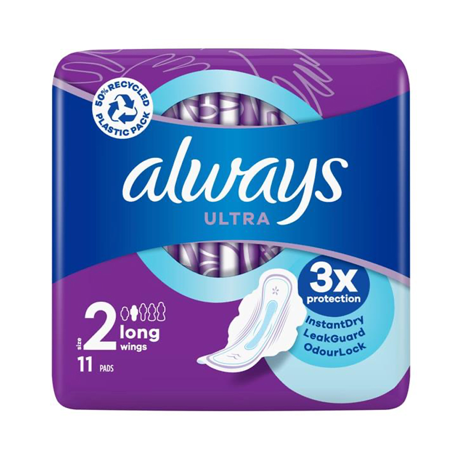 [10329] ALWAYS ULTRA DAY 11 CT SIZE 2 LONG WITH WINGS  (12 Pack)