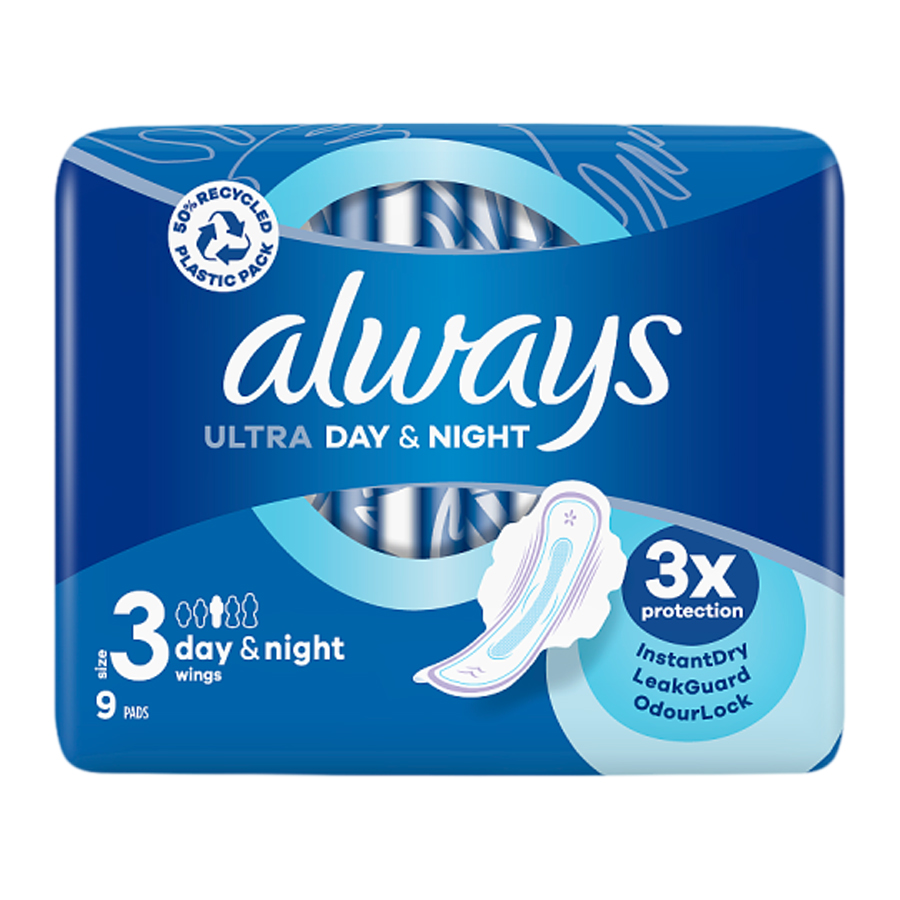 [10332] ALWAYS ULTRA DAY 9 CT SIZE 3 LONG PLUS  (8 Pack)