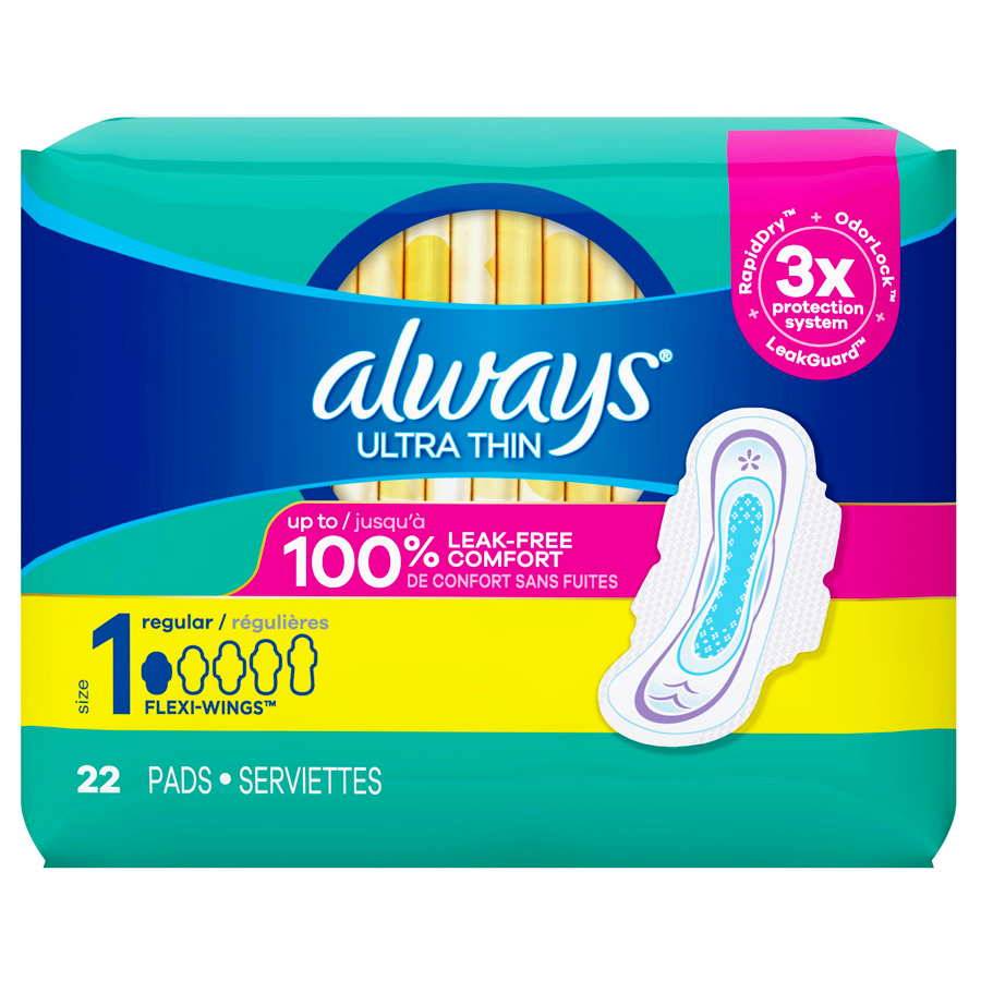 [10342] ALWAYS ULTRA THIN PAD 22 CT SIZE 1  (6 Pack)