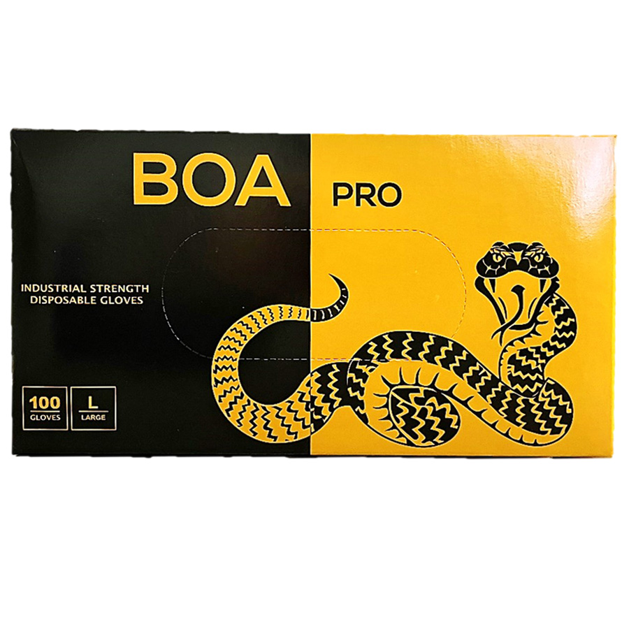 [10905] BOA GLOVES 100 CT LARGE BLACK  (10 Pack)