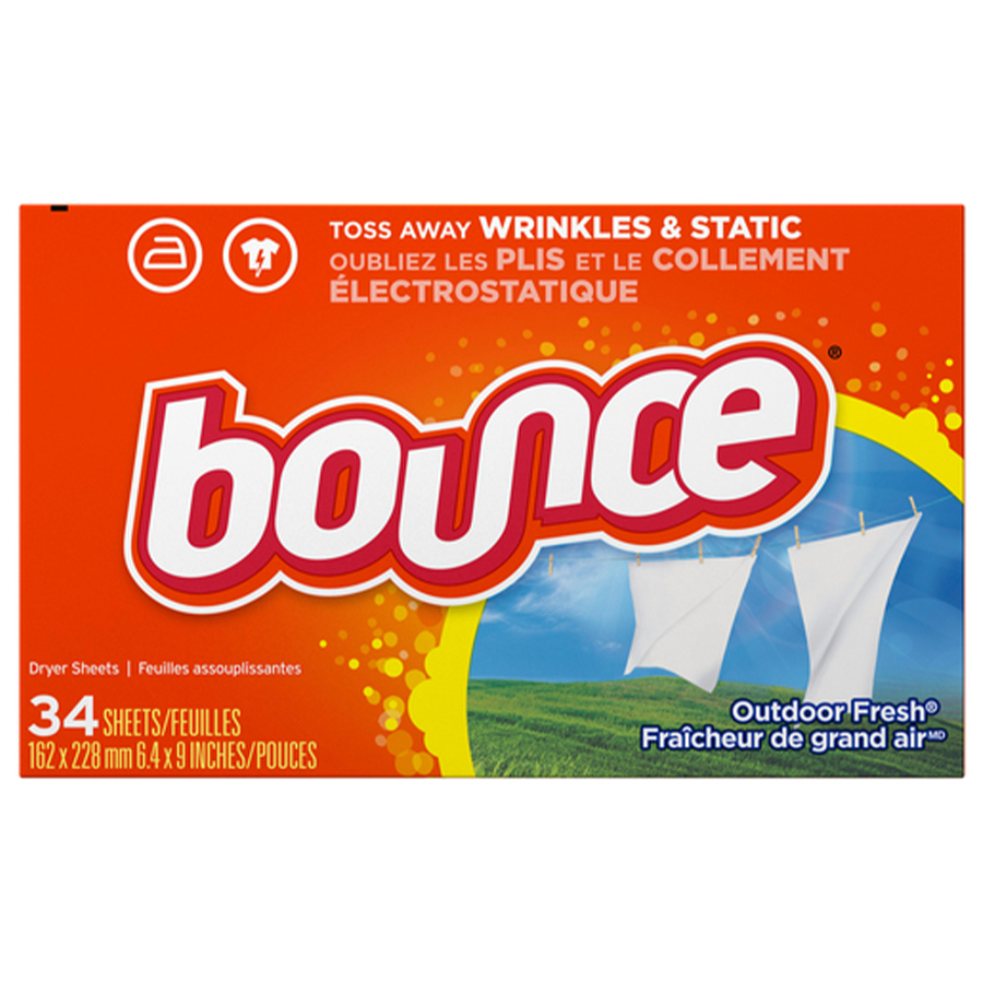 [10918] BOUNCE DRYER SHEET 34 CT OUTDOOR FRESH SCENT  (12 Pack)