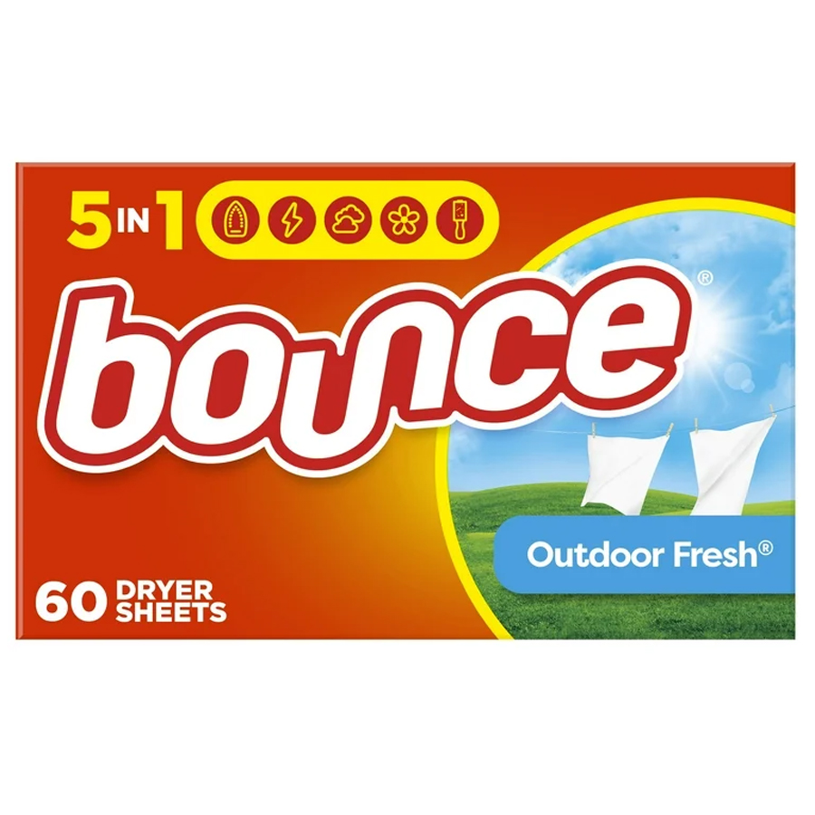 [10924] BOUNCE DRYER SHEETS 60 CT OUTDOOR FRESH  (9 Pack)
