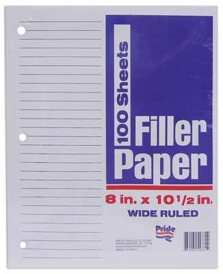 [11070] CHECK PLUS FILLER PAPER 100 SHEET 8.5 X 11 IN WIDE RULED  (48 Pack)