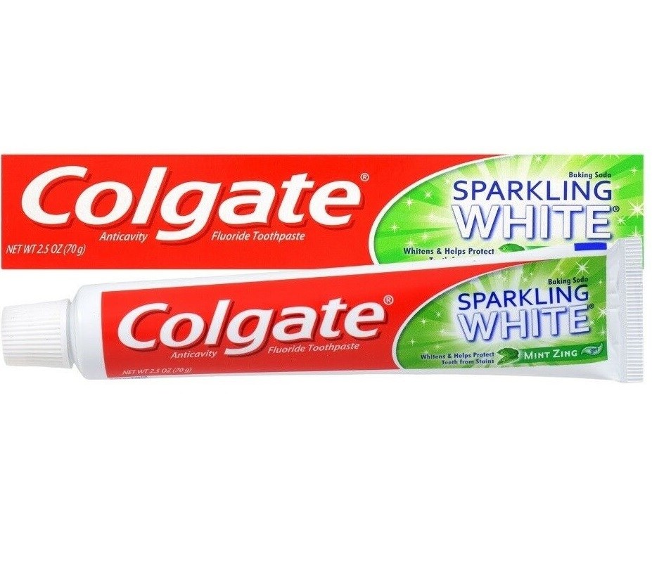 [11205] COLGATE TOOTHPASTE 2.5 OZ SPARKING WHITE MINT ZING  (24 Pack)