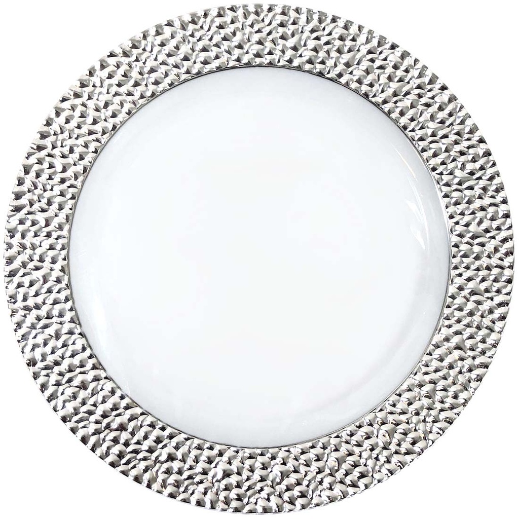 [11327] CROWN DESSERT PLATE ROYAL COLLECTION 7 IN 10 PK SILVER  (12 Pack)