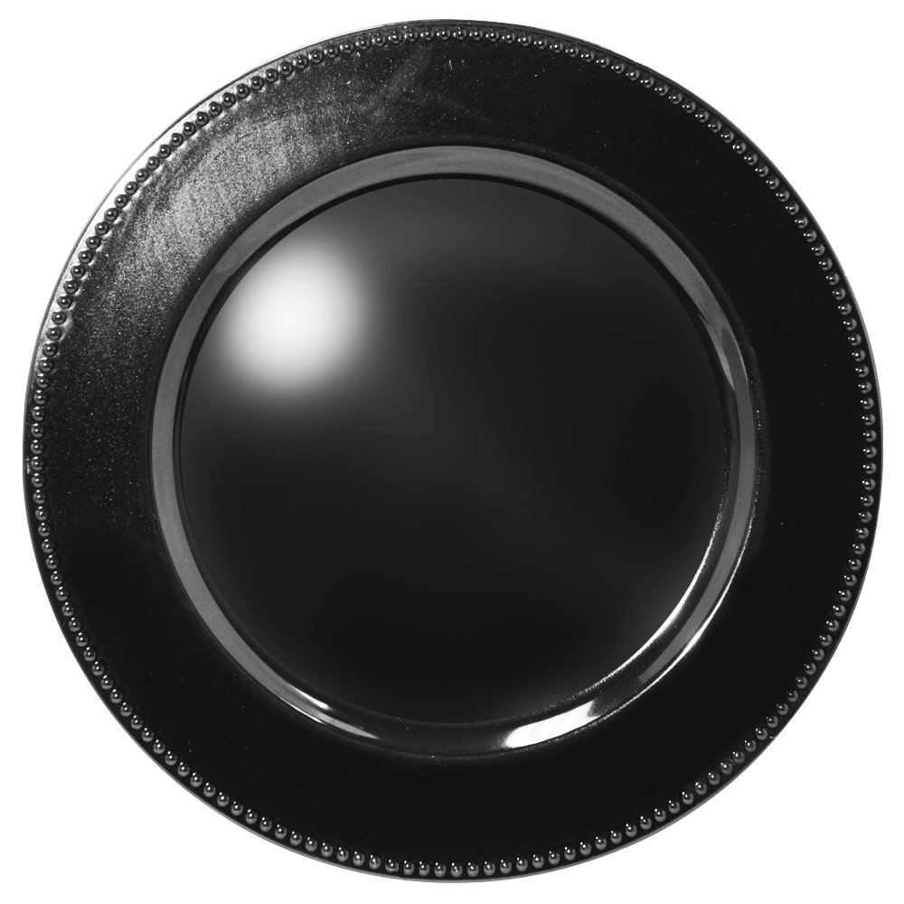[11335] CROWN DINNERWARE 13 IN CHARGER PLATE BLACK  (24 Pack)