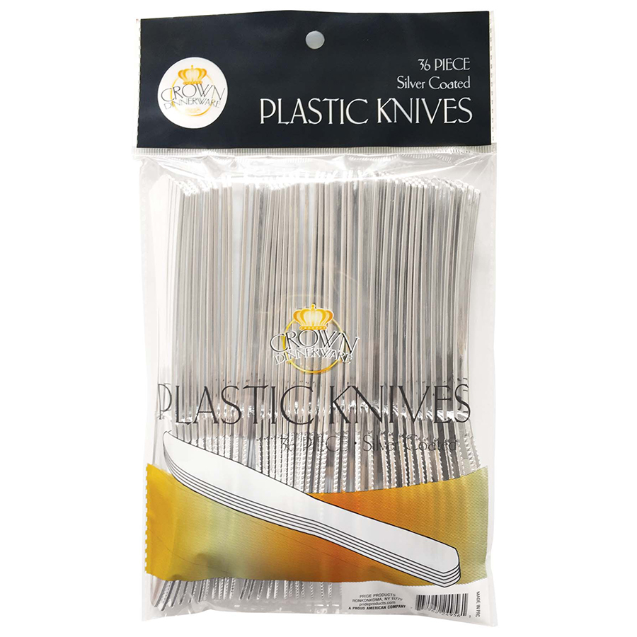 [11339] CROWN DINNERWARE PLASTIC CUTLERY 36 CT KNIFE 36 CT  (24 Pack)