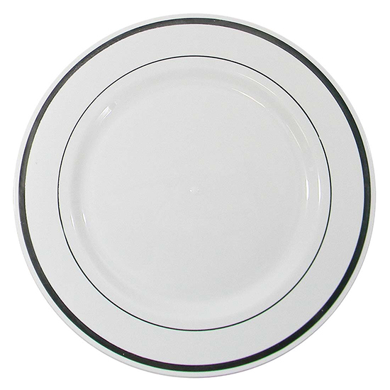 [11342] CROWN LUNCH PLATE EXECUTIVE COLLECTION 9 IN 10 PK SILVER  (12 Pack)