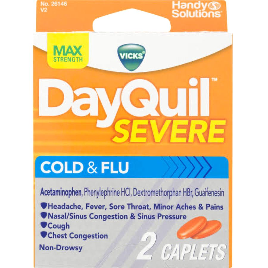 [11396] DAYQUIL COLD & FLU 2 CT SEVERE BLISTER PACK  (144 Pack)
