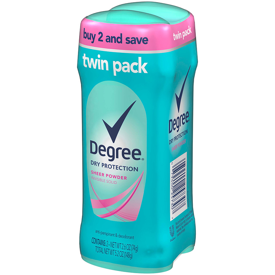 [11408] DEGREE DEODORANT STICK 2.6 OZ 2 PK SHEER POWDER  (6 Pack)