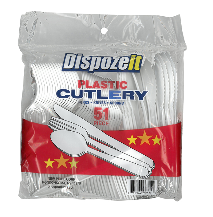 [11519] DISPOZEIT PLASTIC CUTLERY 51 CT COMBO  (48 Pack)
