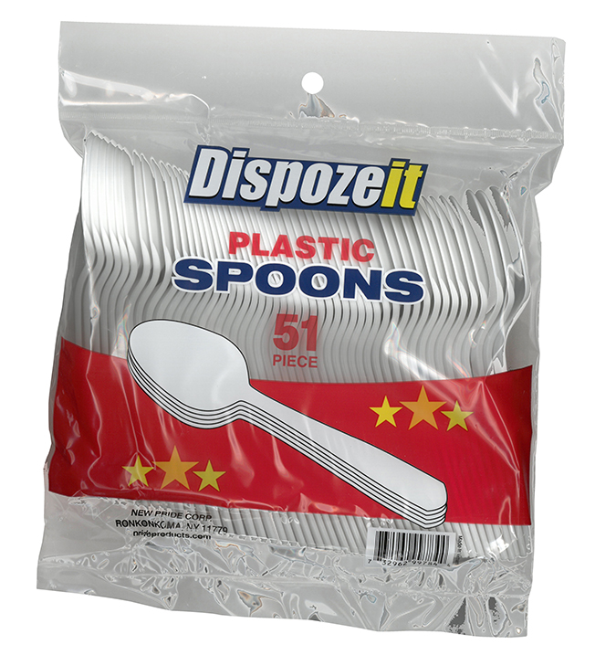 [11521] DISPOZEIT PLASTIC CUTLERY 51 CT SPOON  (48 Pack)