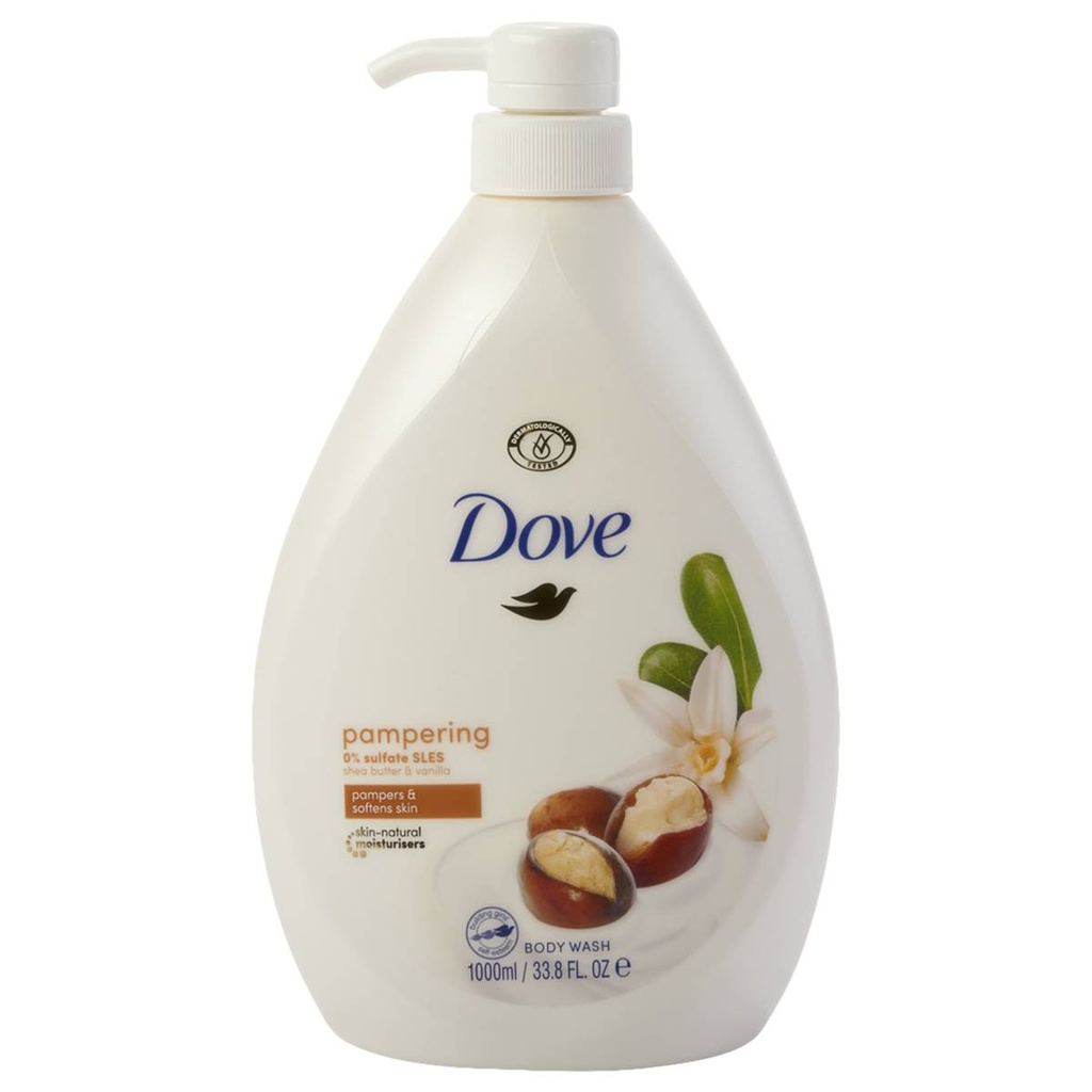 [11639] DOVE BODY WASH 33.8 OZ / 1 L PAMPERING SHEA BUTTER & VANILLA  (12 Pack)