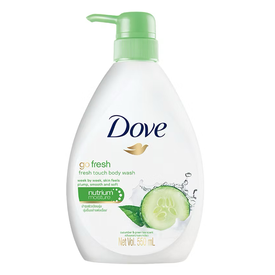 [11680] DOVE BODY WASH 550 ML GO RESH CUCUMBER WITH PUMP  (12 Pack)