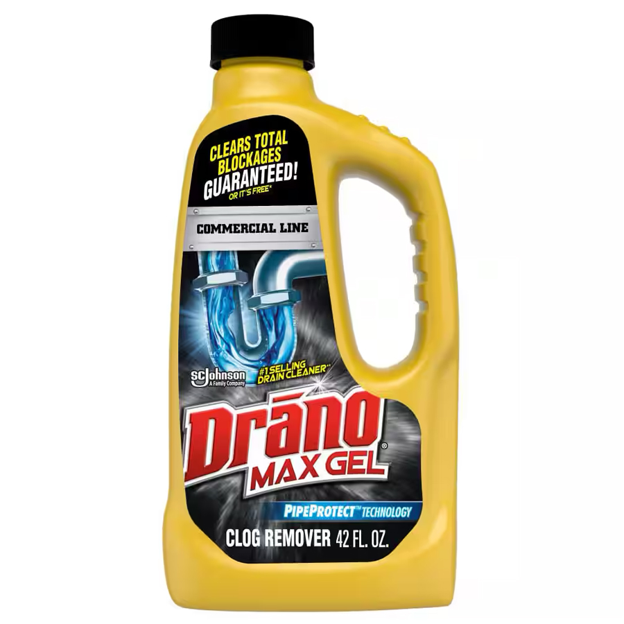 [11909] DRANO DRAIN OPENER 42 OZ MAX GEL CLOG REMOVER  (8 Pack)