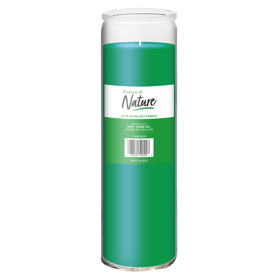 [12102] ESSENCE OF NATURE 10 OZ SEVEN DAY CANDLE GREEN  (12 Pack)