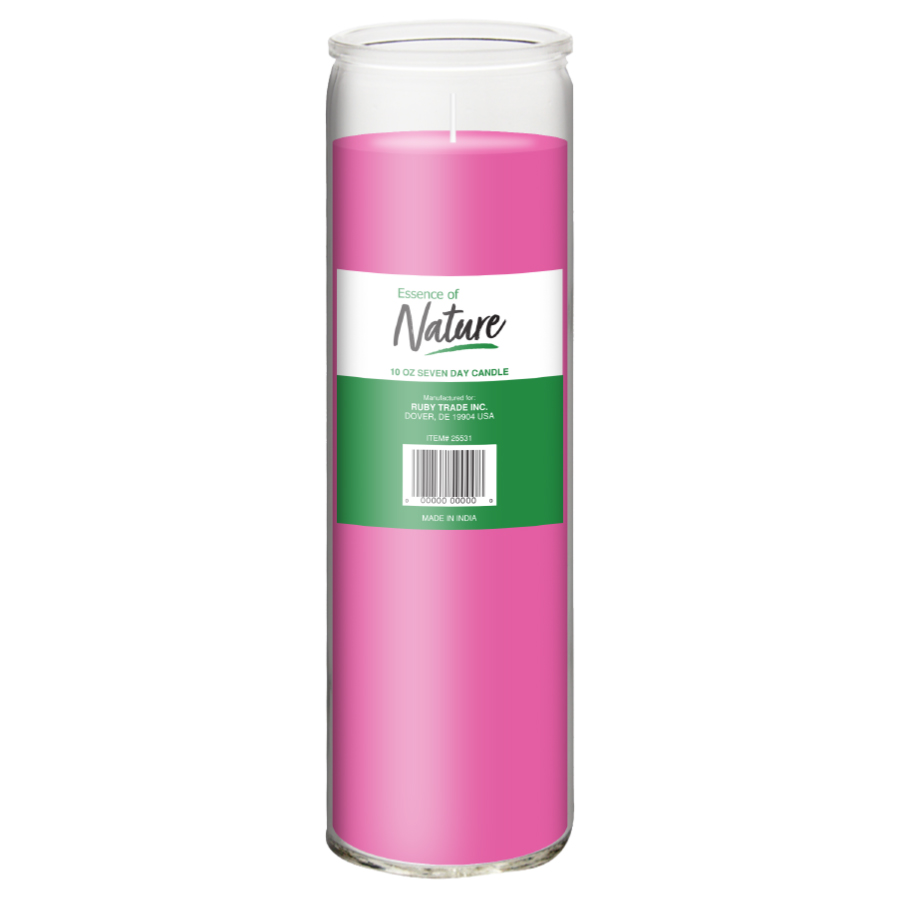 [12103] ESSENCE OF NATURE 10 OZ SEVEN DAY CANDLE PINK  (12 Pack)