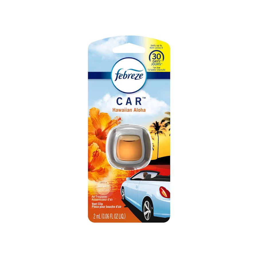 [12255] FEBREZE CAR AIR FRESHENER 0.06 OZ VENT CLIP HAWAIIN ALOHA  (8 Pack)