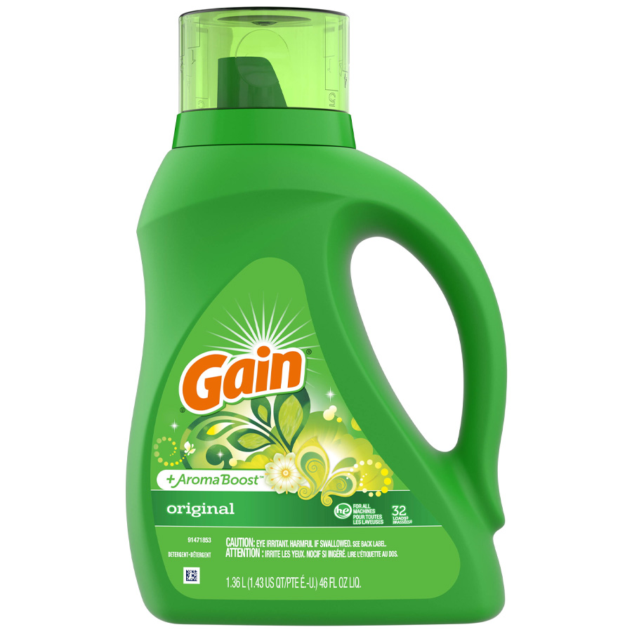 [12343] GAIN LIQUID DETERGENT 46 OZ / 1.36 L ORIGINAL  (6 Pack)