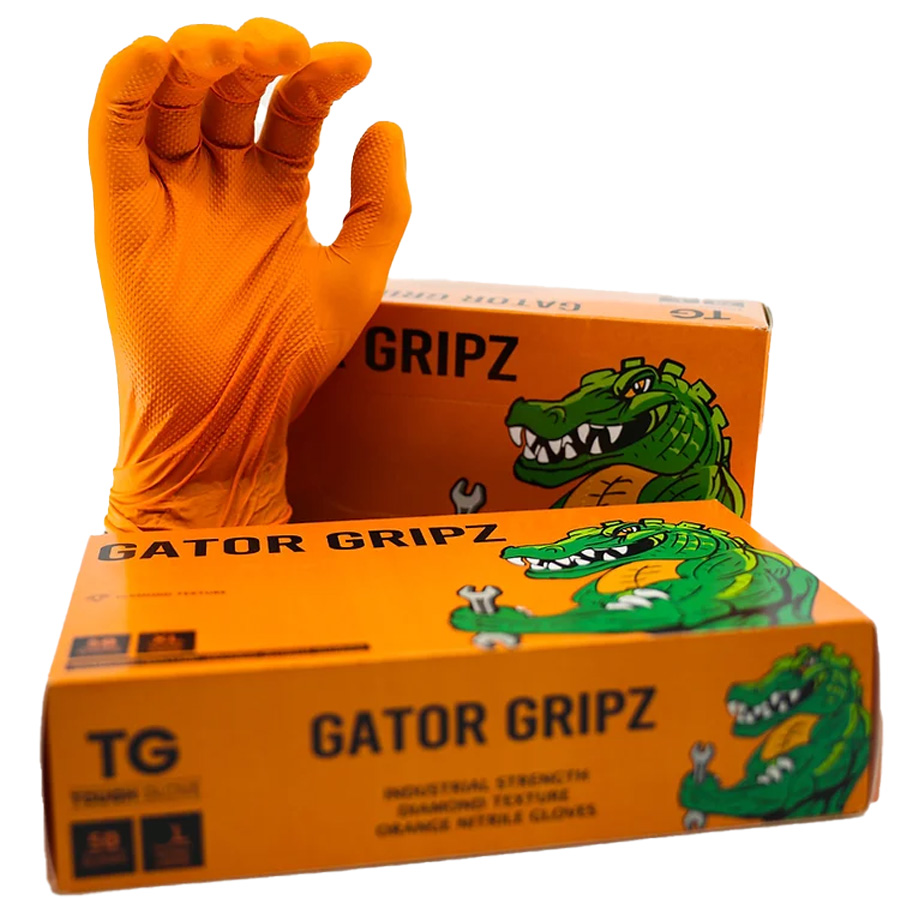 [12371] GATOR GRIPZ GLOVES 50 CT LARGE ORANGE  (10 Pack)