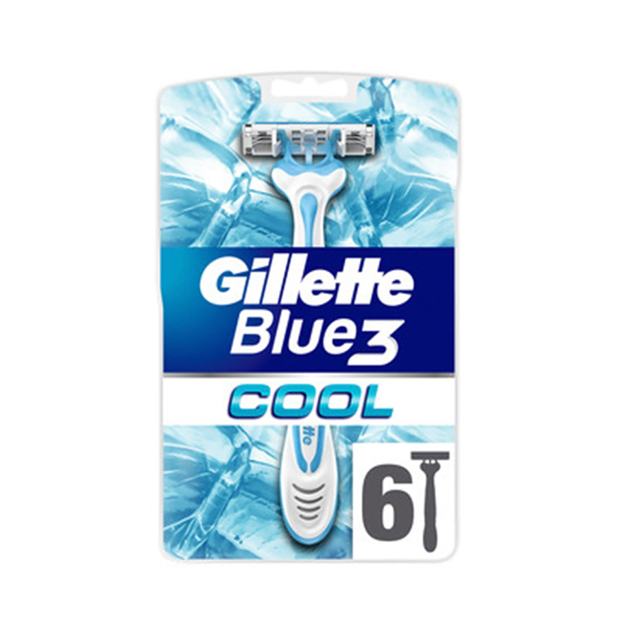 [12402] GILLETTE BLUE III 6 CT COOL  (6 Pack)