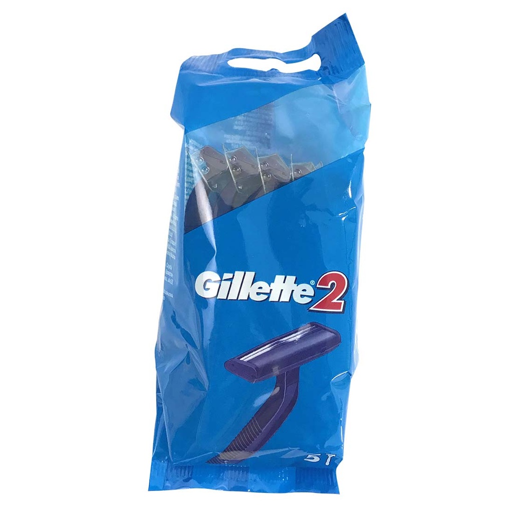 [12417] GILLETTE DISPOSABLE RAZOR 5 CT G2 DOUBLE BLADES  (24 Pack)