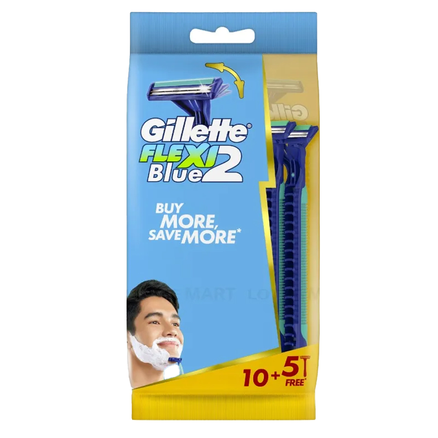 [12435] GILLETTE RAZOR BLUE II 15 CT FLEXI  (72 Pack)