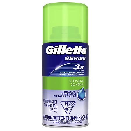[12443] GILLETTE SHAVE GEL 2.5 OZ SENSITIVE  (24 Pack)