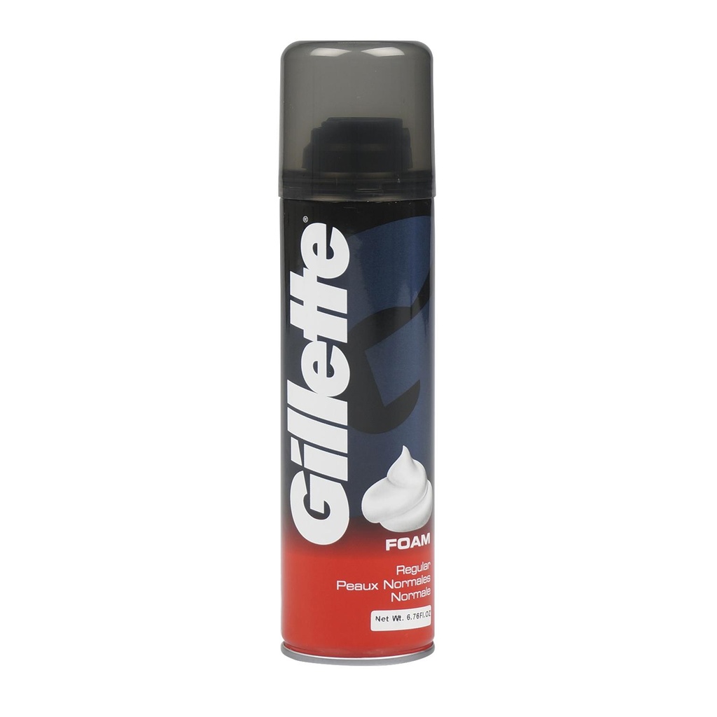 [12446] GILLETTE SHAVING FOAM 200 ML REGULAR  (6 Pack)