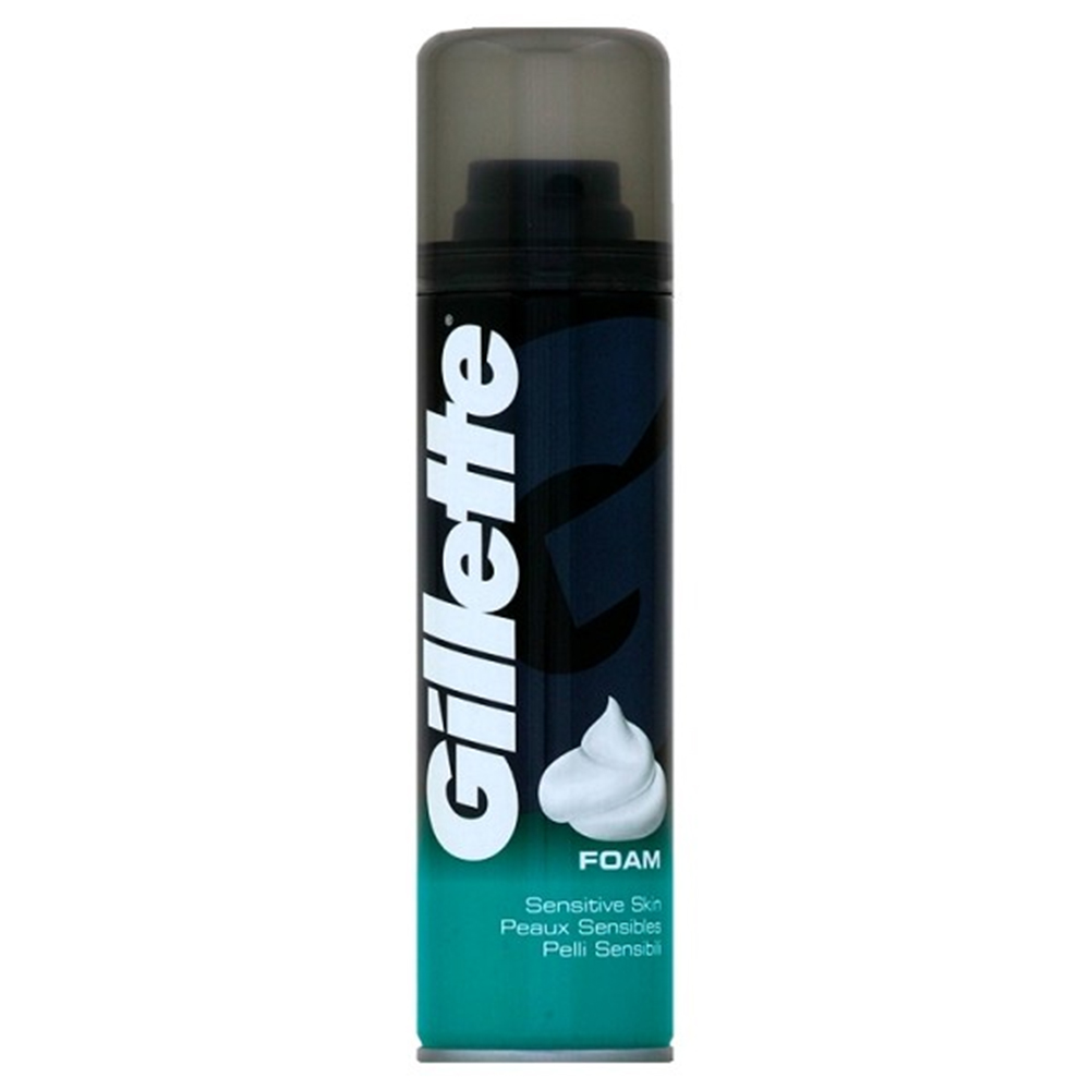 [12447] GILLETTE SHAVING FOAM 200 ML SENSITIVE  (6 Pack)