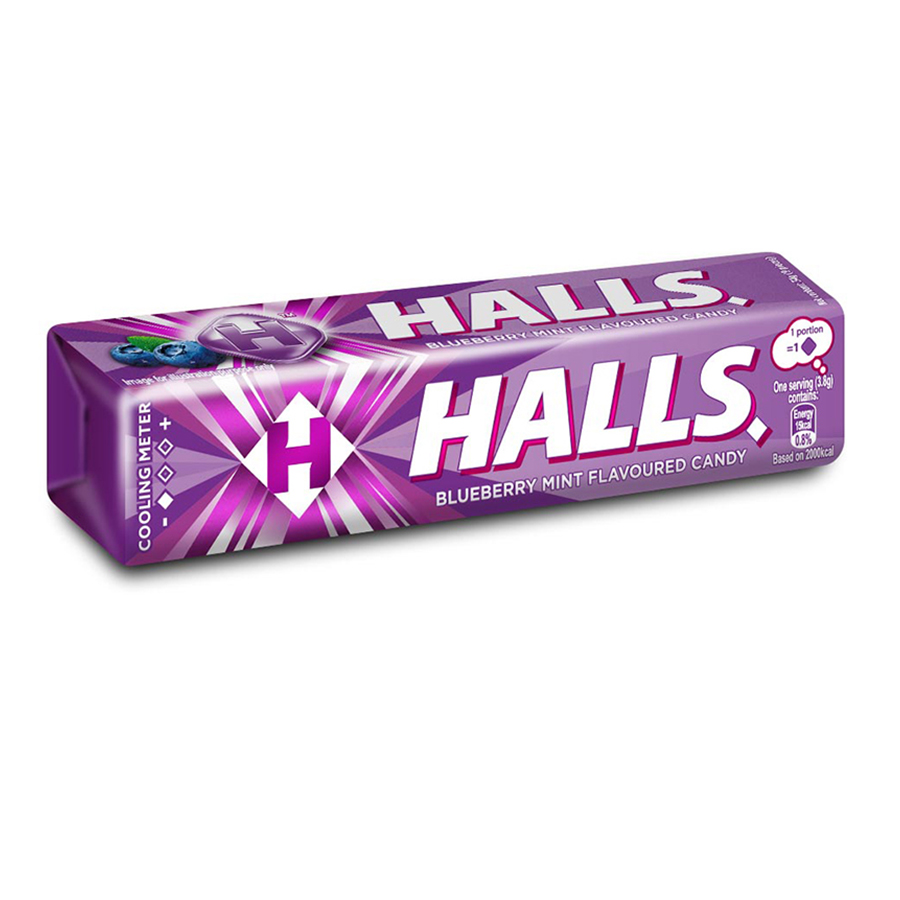 [12608] HALLS COUGH DROPS 9 CT BLUEBERRY  (240 Pack)