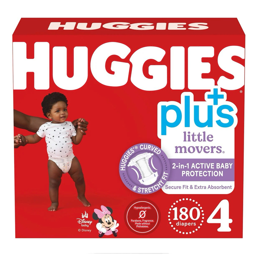 [12771] HUGGIES BABY DIAPERS 180 CT #4  (1 Pack)