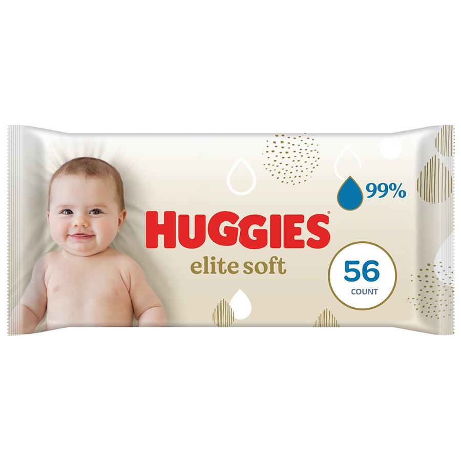 [12777] HUGGIES BABY WIPES 56 CT ELITE SOFT  (10 Pack)