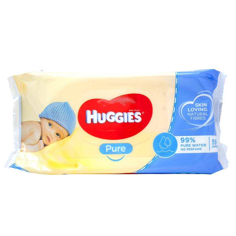 [12779] HUGGIES BABY WIPES 56 CT PURE  (10 Pack)