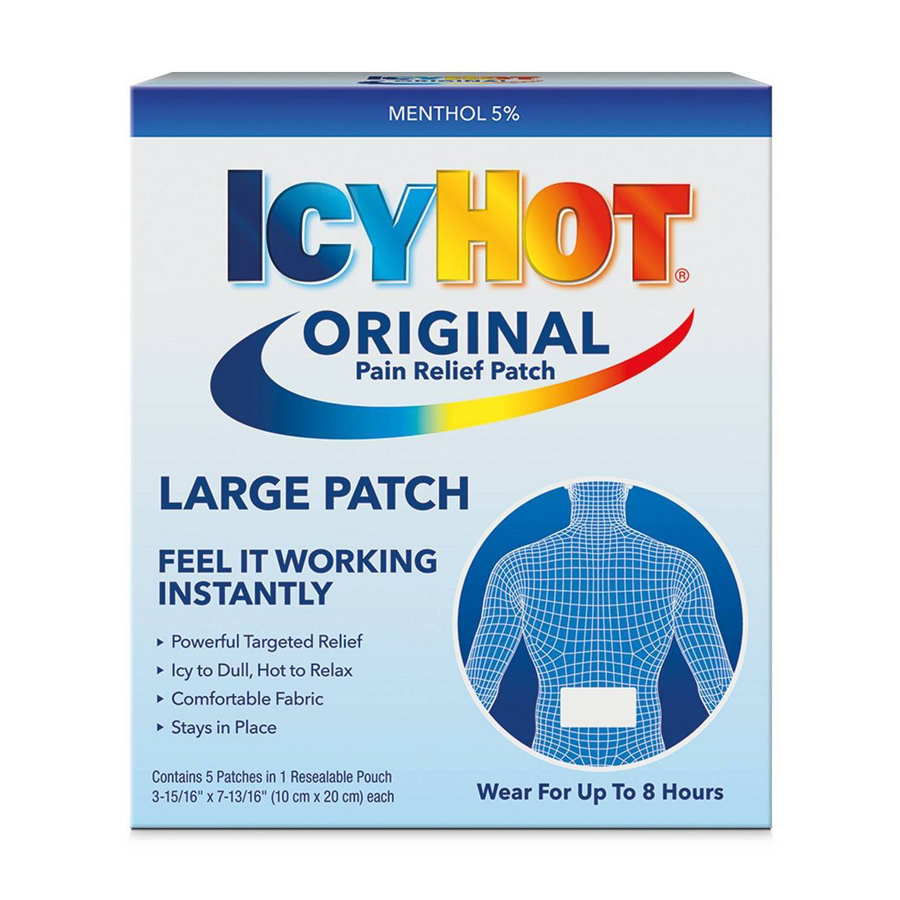 [12811] ICY HOT BACK PATCH 5 CT (10 CM X 20 CM EACH) ORIGINAL  (24 Pack)