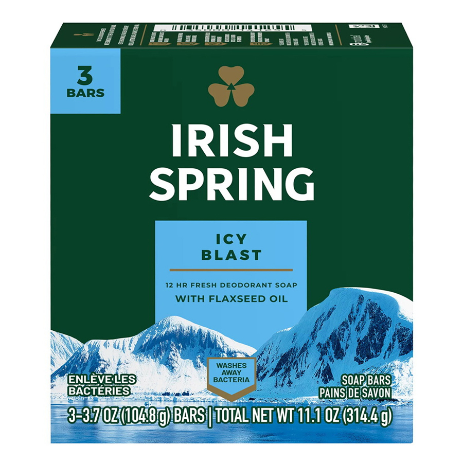 [12829] IRISH SPRING BAR SOAP 3.7 OZ 3 PK ICY BLAST  (18 Pack)