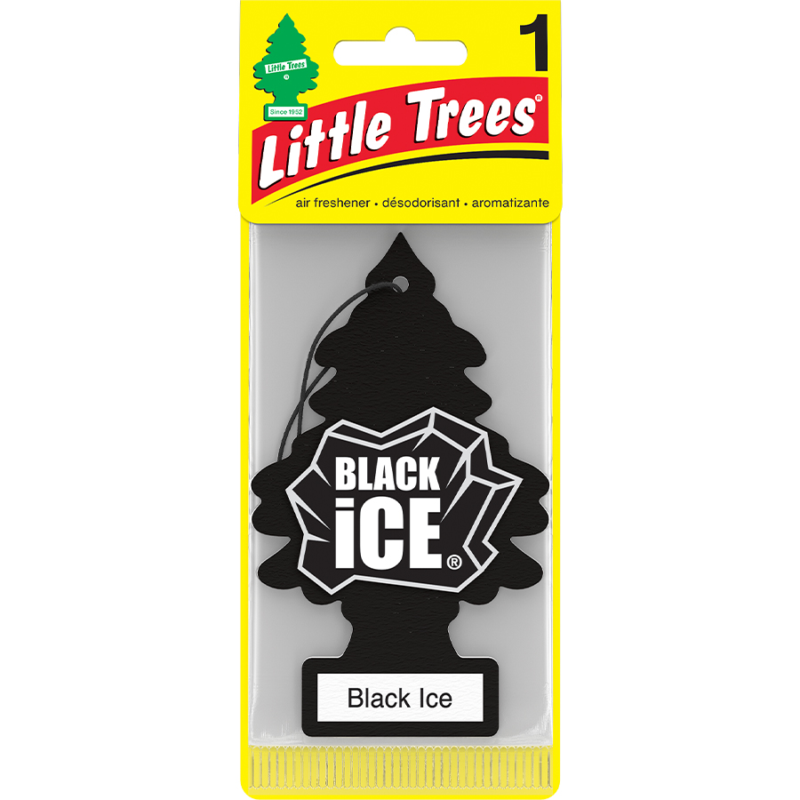 [13098] LITTLE TREES CAR FRESHENER 1 CT BLACK ICE  (144 Pack)