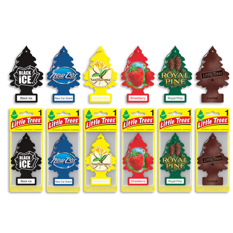 [13107] LITTLE TREES CAR FRESHENER 1 CT CLASSIC ASSORTED CLIP STRIP  (144 Pack)