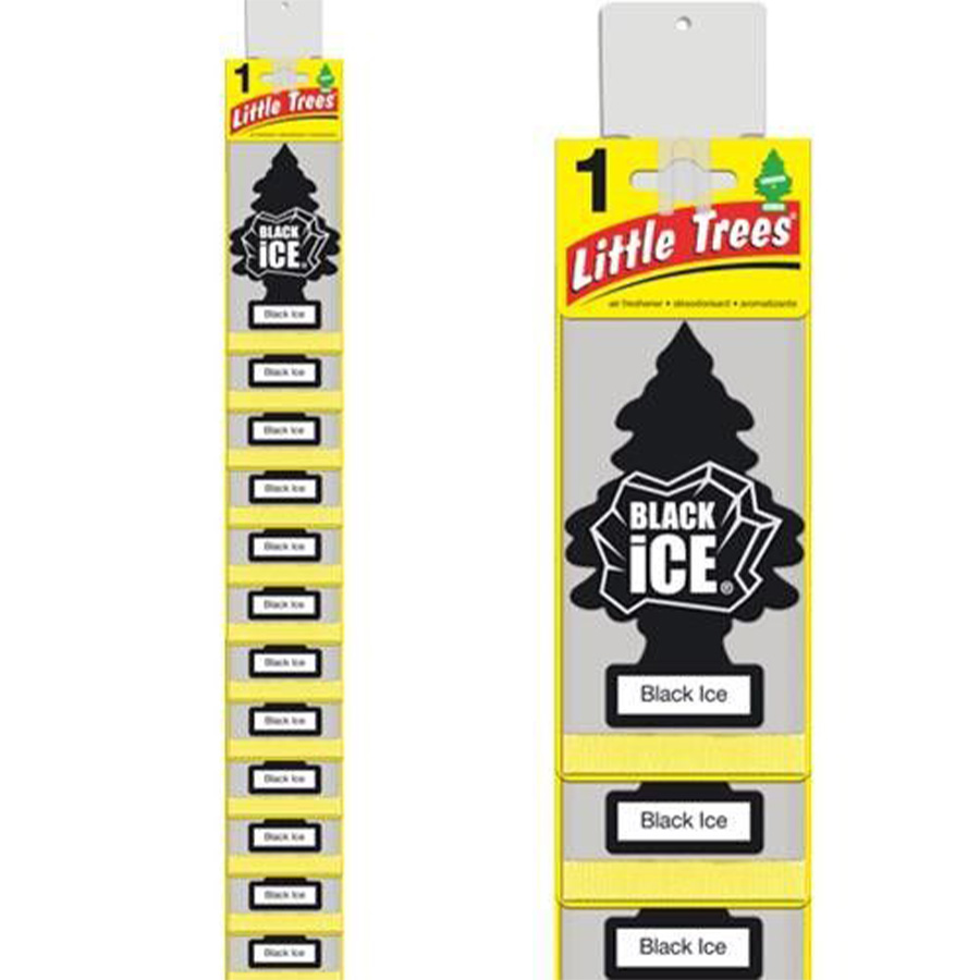 [13110] LITTLE TREES CAR FRESHENER 1 CT CLIP STRIP BLACK ICE  (144 Pack)