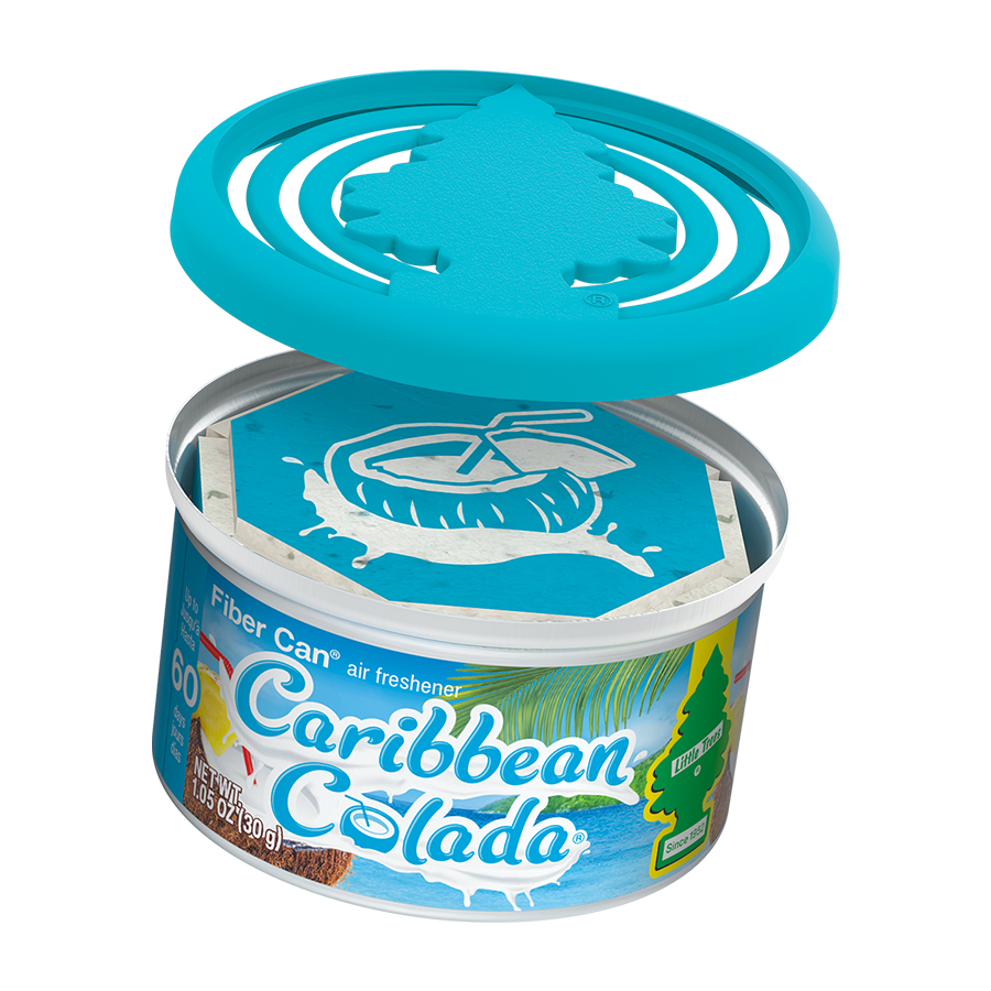 [13126] LITTLE TREES CAR FRESHENER 1 CT FIBER CAN CARIBBEAN COLADA  (24 Pack)
