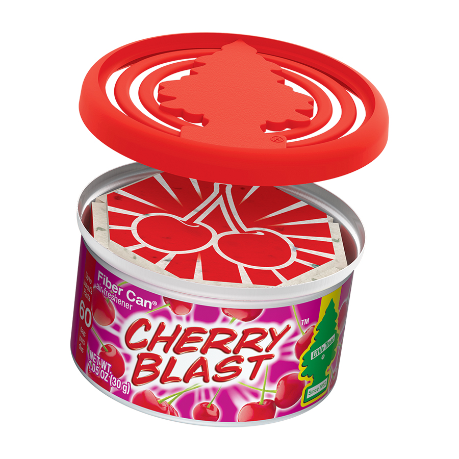 [13127] LITTLE TREES CAR FRESHENER 1 CT FIBER CAN CHERRY BLAST  (24 Pack)