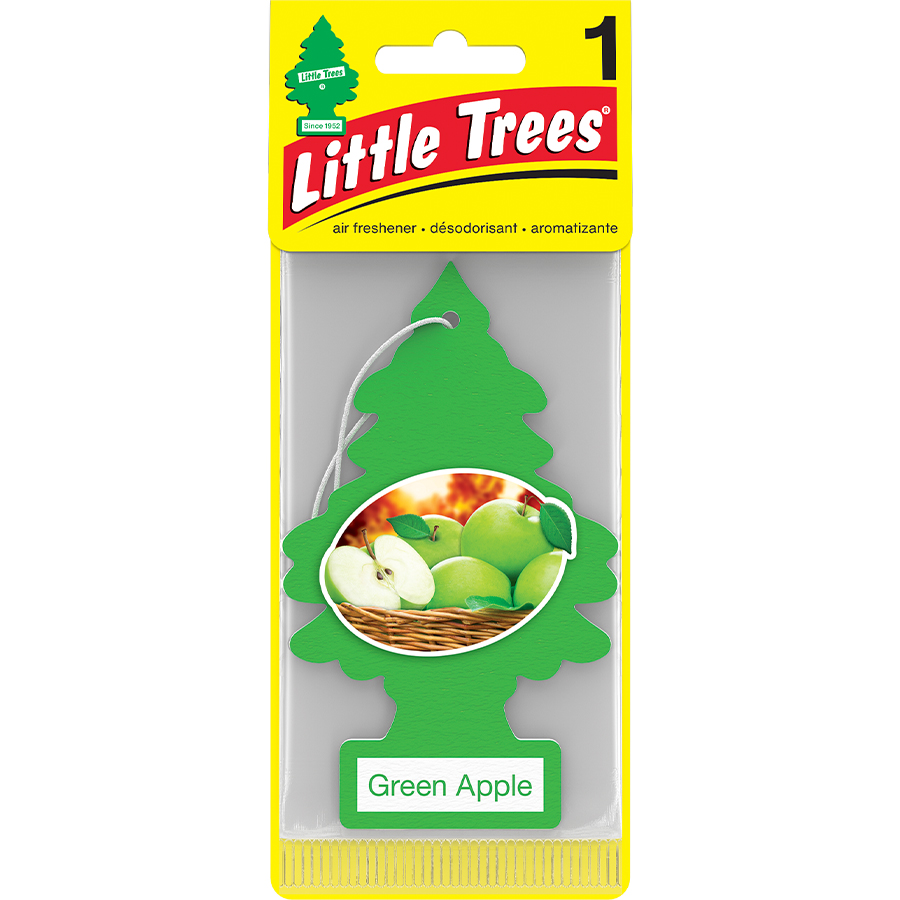 [13133] LITTLE TREES CAR FRESHENER 1 CT GREEN APPLE  (144 Pack)
