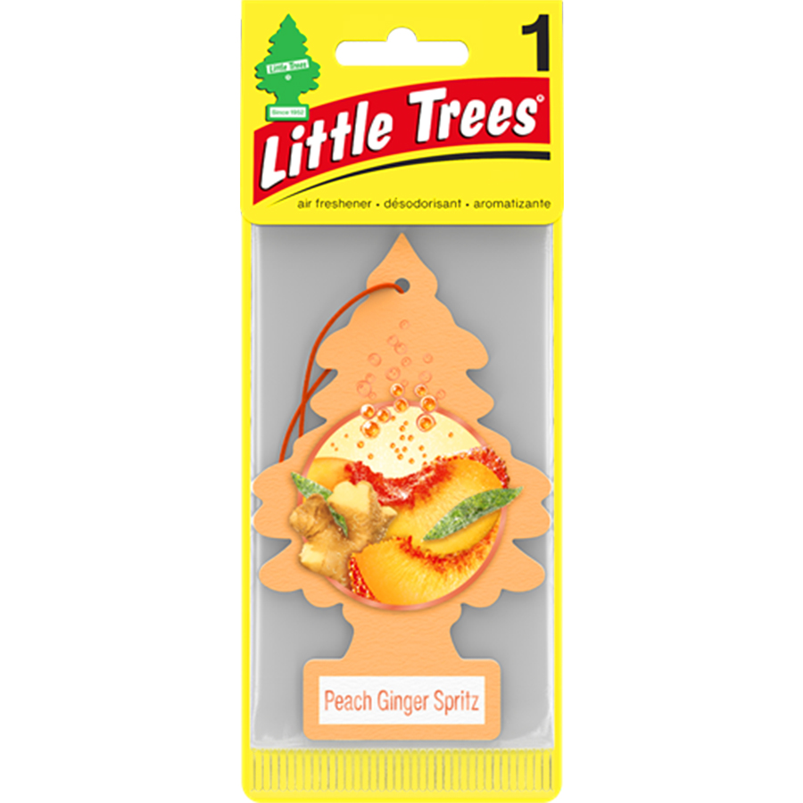 [13143] LITTLE TREES CAR FRESHENER 1 CT PEACH GINGER  (144 Pack)