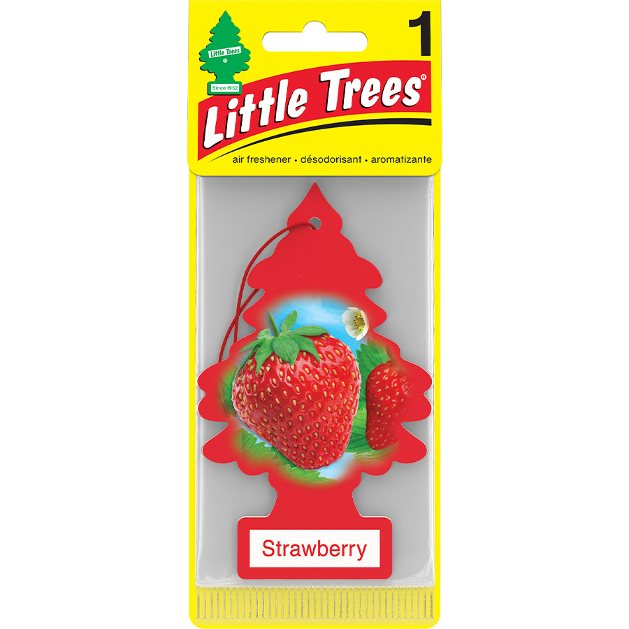[13154] LITTLE TREES CAR FRESHENER 1 CT STRAWBERRY  (144 Pack)