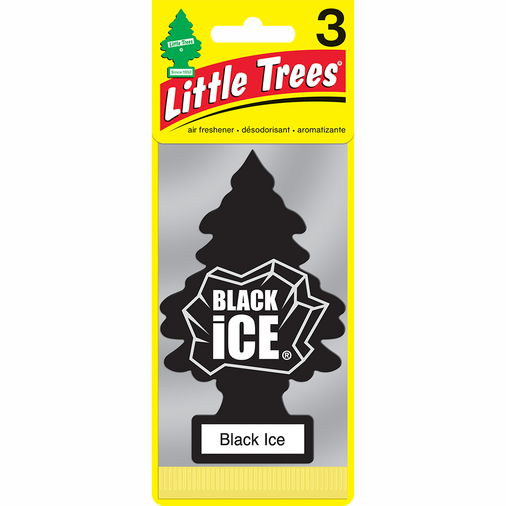 [13174] LITTLE TREES CAR FRESHENER 3 CT BLACK ICE  (96 Pack)