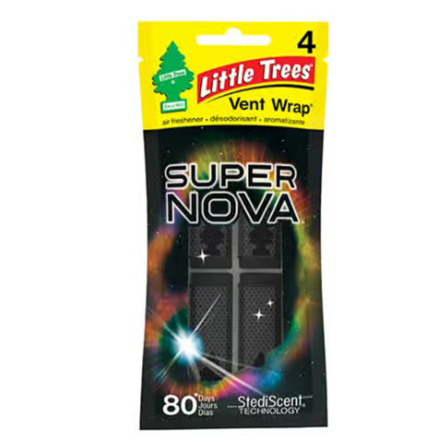[13196] LITTLE TREES CAR FRESHENER 4 CT VENT WRAP SUPERNOVA  (24 Pack)