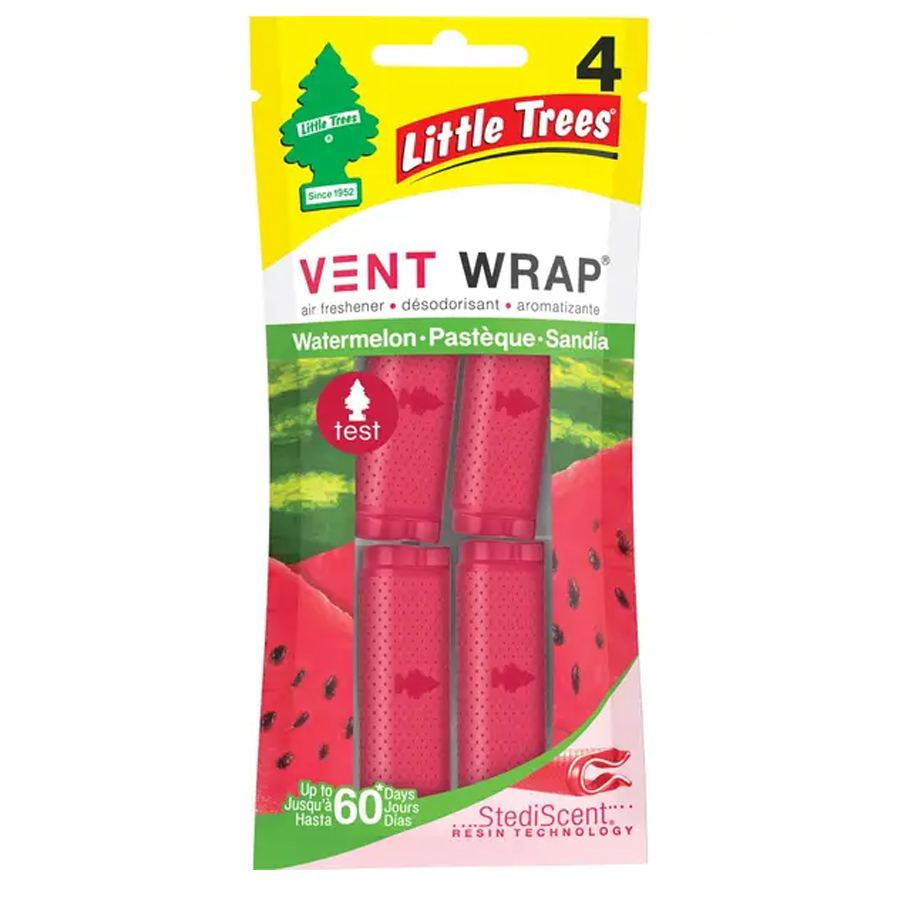 [13198] LITTLE TREES CAR FRESHENER 4 CT VENT WRAP WATERMELON  (24 Pack)