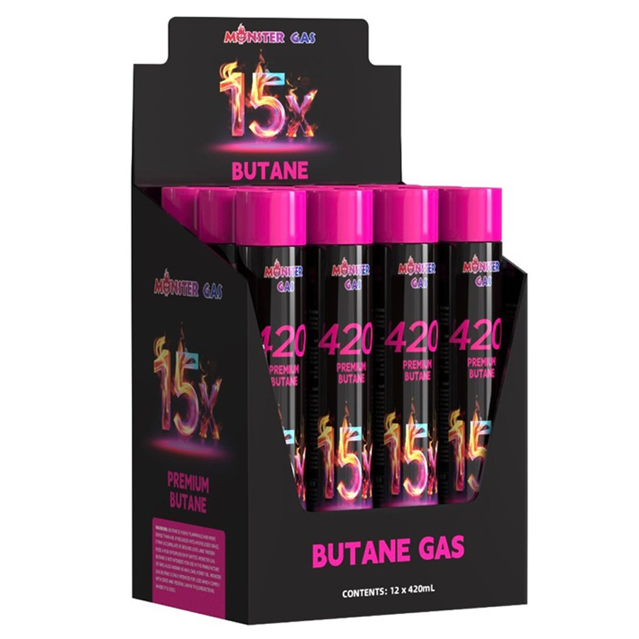 [13450] MONSTER BUTANE GAS 420 ML / 14.2 OZ 15X  (48 Pack)